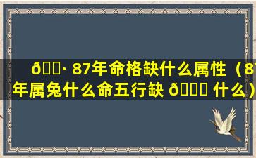 🌷 87年命格缺什么属性（87年属兔什么命五行缺 🐘 什么）